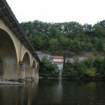 Bridge over the Dordogne river in Aquitaine
